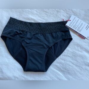 NWT Thinx period underwear hiphugger black with lace XS